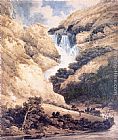 Falls Canvas Paintings - Ogwen Falls, North Wales